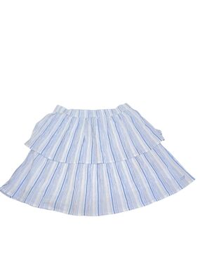 Vineyard Vines Light Blue and White Striped Tiered Skirt